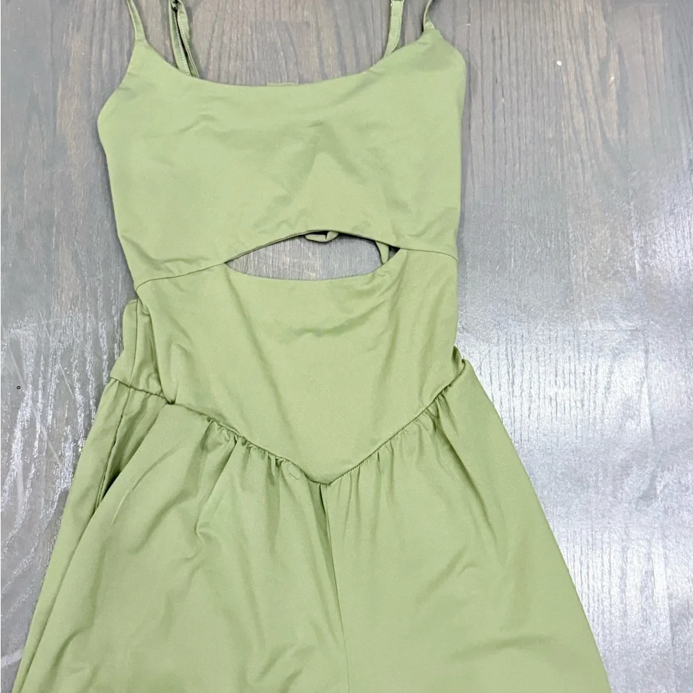 Cutout Strapless Jumpsuit in Light Green - Picture 4 of 8